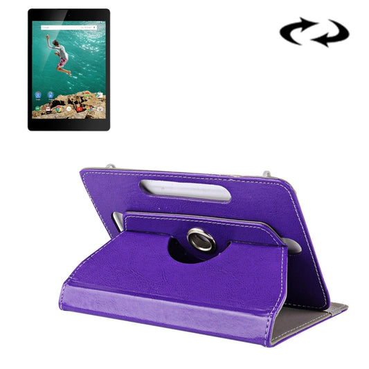 9 inch Tablets Leather Case Crazy Horse Texture 360 Degrees Rotation Protective Case Shell with Holder for ONDA V891w, Ramos i9s Pro & Win8, Colorfly i898W & i898A(Purple) - 9 inch by buy2fix | Online Shopping UK | buy2fix