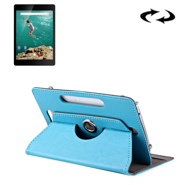 9 inch Tablets Leather Case Crazy Horse Texture 360 Degrees Rotation Protective Case Shell with Holder for ONDA V891w, Ramos i9s Pro & Win8, Colorfly i898W & i898A(Baby Blue) - 9 inch by buy2fix | Online Shopping UK | buy2fix
