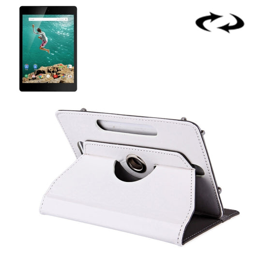 9 inch Tablets Leather Case Crazy Horse Texture 360 Degrees Rotation Protective Case Shell with Holder for ONDA V891w, Ramos i9s Pro & Win8, Colorfly i898W & i898A(White) - 9 inch by buy2fix | Online Shopping UK | buy2fix