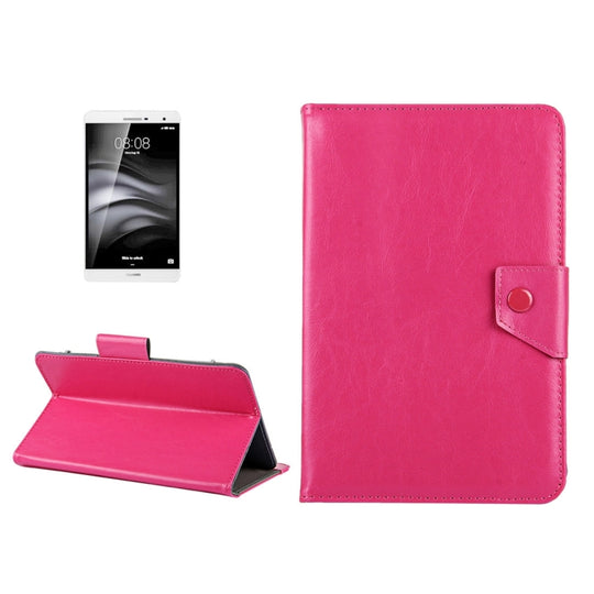 7 inch Tablets Leather Case Crazy Horse Texture Protective Case Shell with Holder for Galaxy Tab A 7.0 (2016) / T280 & Tab 4 7.0 / T230 & Tab Q T2558, Colorfly G708, Asus ZenPad 7.0 Z370CG, Huawei MediaPad T1 7.0 / T1-701u(Magenta)