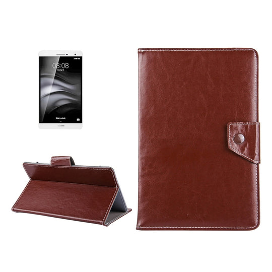 7 inch Tablets Leather Case Crazy Horse Texture Protective Case Shell with Holder for Galaxy Tab A 7.0 (2016) / T280 & Tab 4 7.0 / T230 & Tab Q T2558, Colorfly G708, Asus ZenPad 7.0 Z370CG, Huawei MediaPad T1 7.0 / T1-701u(Brown)