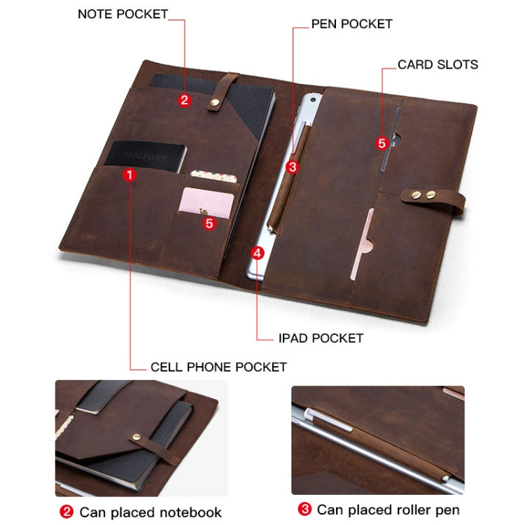 CF2002 For iPad Pro 10.5 inch Retro Crazy Horse Texture Buckle Multifunctional Tablet PC Protective Leather Case with Mobile Phone / Notebook Pockets & Card Slots - iPad Pro 10.5 inch Cases by buy2fix | Online Shopping UK | buy2fix