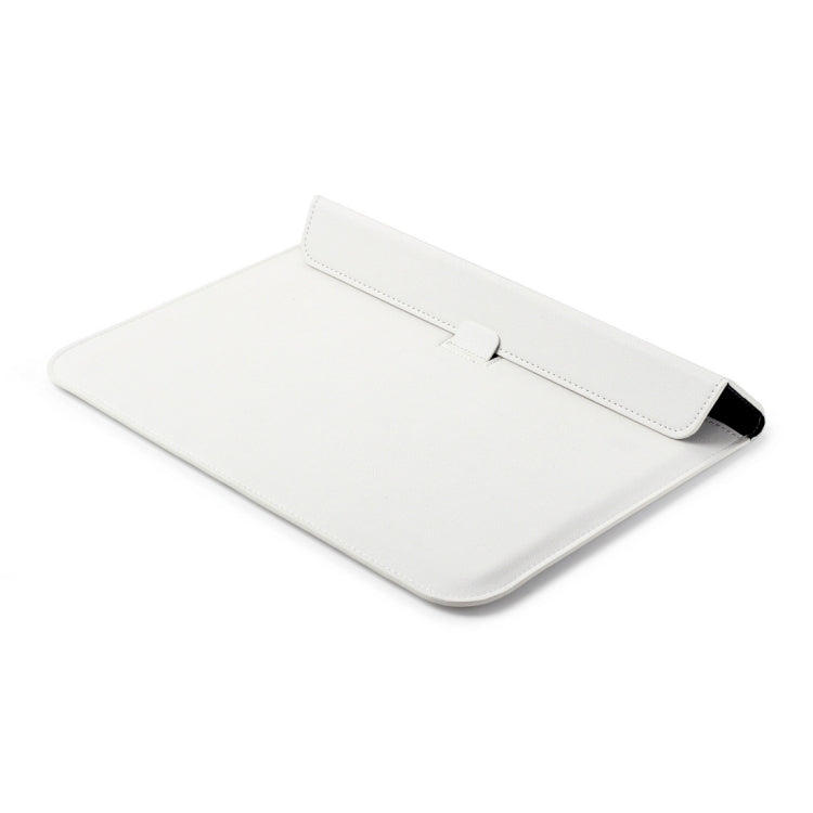 Universal Envelope Style PU Leather Case with Holder for Ultrathin Notebook Tablet PC 13.3 inch, Size: 35x25x1.5cm(White) - 13 inch by buy2fix | Online Shopping UK | buy2fix