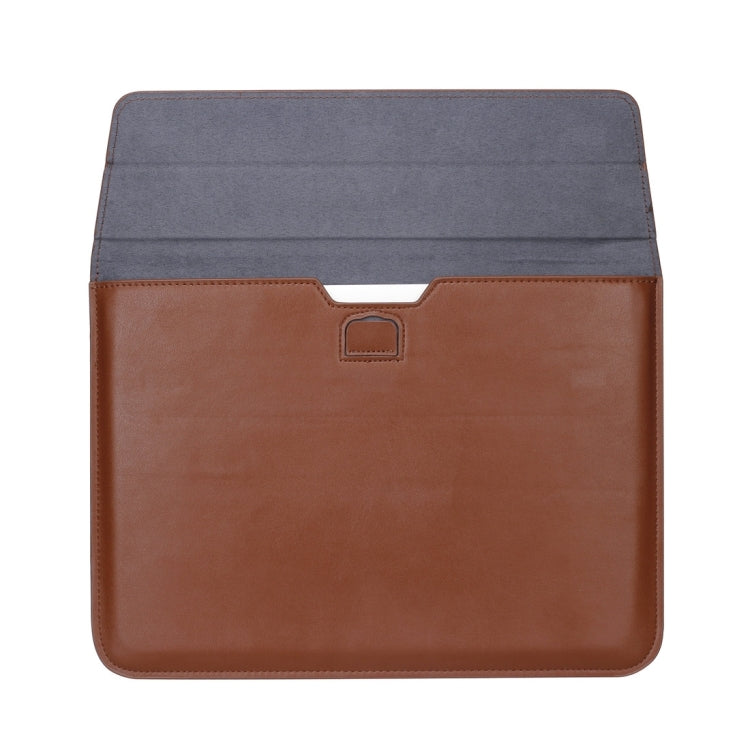 Universal Envelope Style PU Leather Case with Holder for Ultrathin Notebook Tablet PC 13.3 inch, Size: 35x25x1.5cm(Brown) - 13 inch by buy2fix | Online Shopping UK | buy2fix