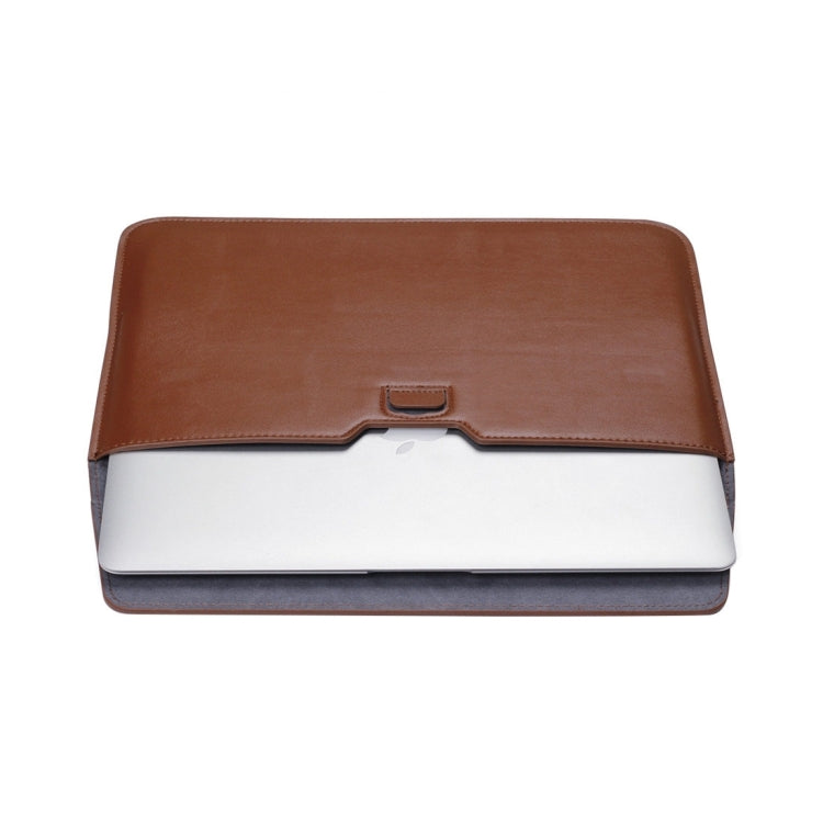 Universal Envelope Style PU Leather Case with Holder for Ultrathin Notebook Tablet PC 13.3 inch, Size: 35x25x1.5cm(Brown) - 13 inch by buy2fix | Online Shopping UK | buy2fix