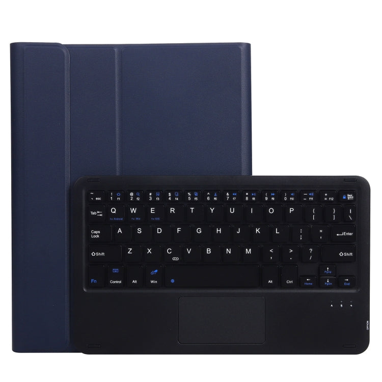 A11-A 2 in 1 Removable Bluetooth Keyboard + Protective Leather Tablet Case with Touchpad & Holder for iPad Pro 11 2022 / 2021 / Air 5 / Air 4(Dark Blue) by buy2fix