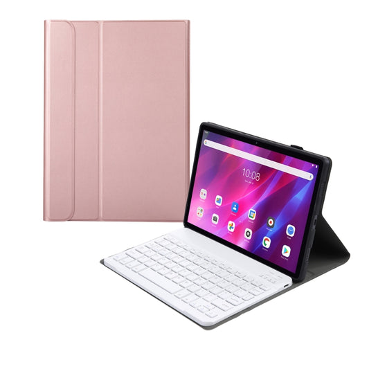 AK10 2 in 1 Detachable Bluetooth Keyboard + Lambskin Texture TPU Protective Leather Tablet Case with Holder for Lenovo Qitian K10 TB-X6C6X(Rose Gold) by buy2fix