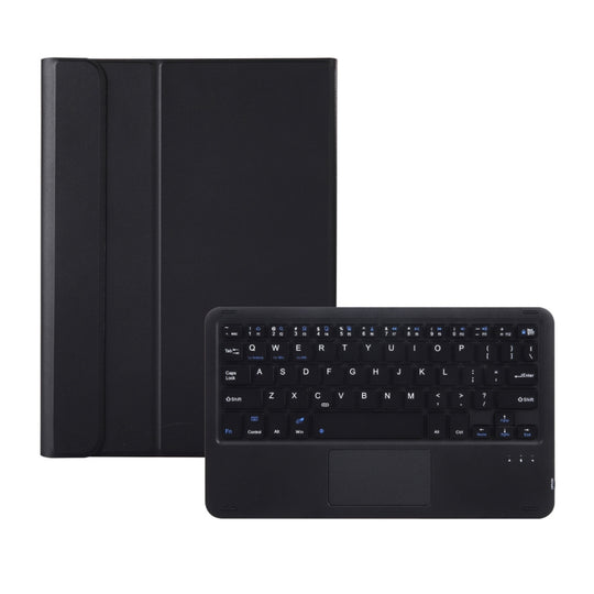 AK10-A 2 in 1 Detachable Bluetooth Keyboard + Lambskin Texture TPU Protective Leather Tablet Case with Touchpad & Holder for Lenovo Qitian K10 TB-X6C6X(Black)