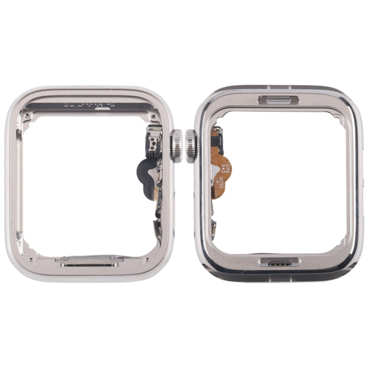 For Apple Watch Series 4 44mm LTE Stainless Steel Middle Frame Bezel Plate with Crown Spin Axis Flex Cable (Silver) by buy2fix