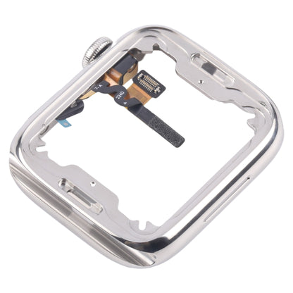 For Apple Watch Series 7 / 8 / 9 45mm LTE Stainless Steel Middle Frame Bezel Plate with Crown Spin Axis Flex Cable (Silver) by buy2fix