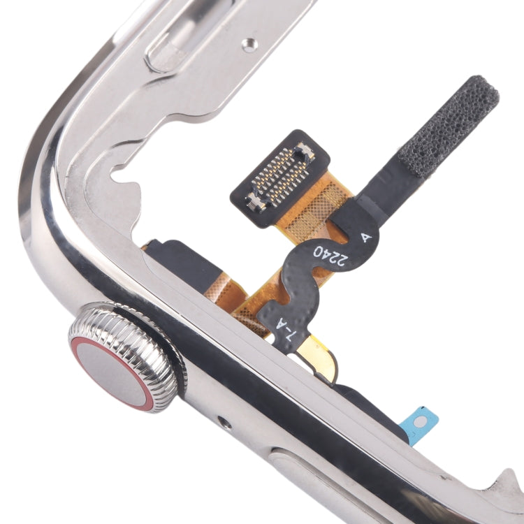 For Apple Watch Series 7 / 8 / 9 45mm LTE Stainless Steel Middle Frame Bezel Plate with Crown Spin Axis Flex Cable (Silver) by buy2fix
