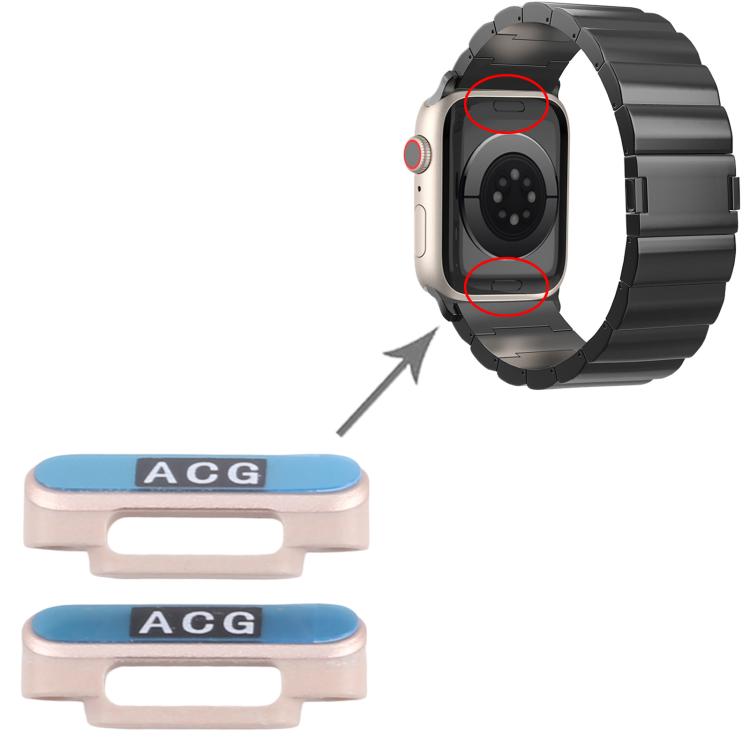 For Apple Watch Series 10 46mm / 42mm 1 Pair Watch Clasp (Gold) - Other Parts by buy2fix | Online Shopping UK | buy2fix