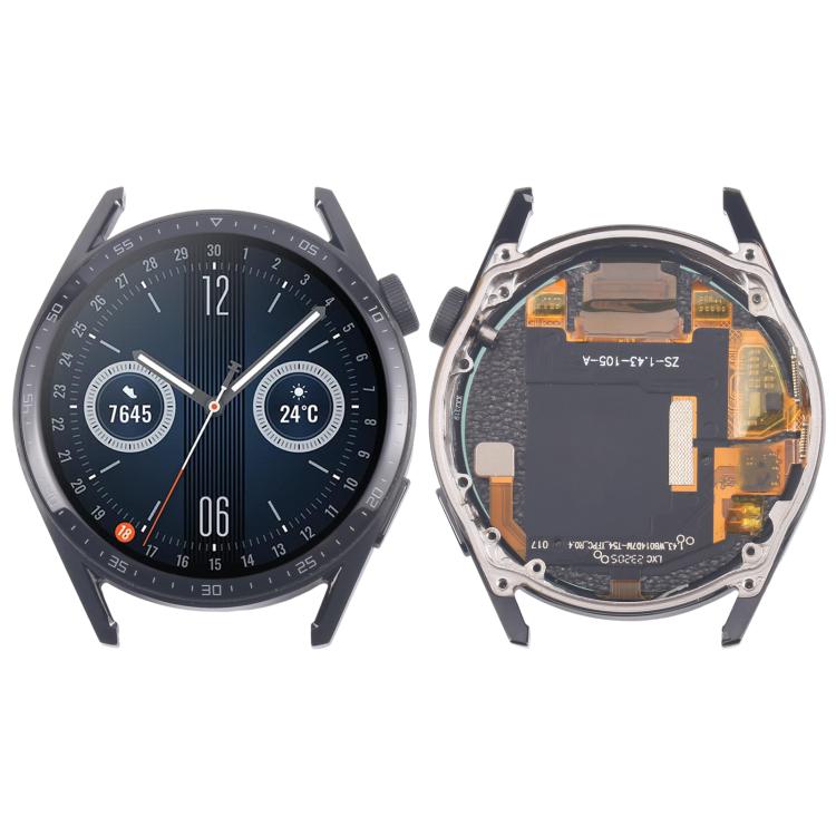 For Huawei Watch GT 3 46mm JPT-B19 Dual Cable LCD Screen Digitizer Full Assembly with Frame (Black) - For Huawei by buy2fix | Online Shopping UK | buy2fix