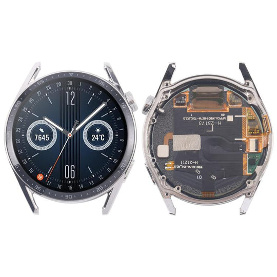 For Huawei Watch GT 3 46mm JPT-B29 Single Cable LCD Screen Digitizer Full Assembly with Frame (Silver)