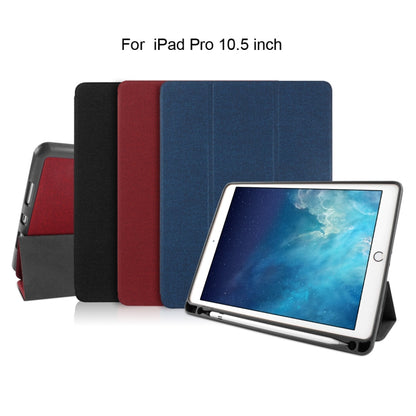 Mutural Exquisite Series Cloth Texture PU+TPU Leather Case for iPad Pro 10.5 inch, with 3-Fold Holder & Pen Slot & Sleep & Wake-up Function(Red) - iPad Pro 10.5 inch Cases by Mutural | Online Shopping UK | buy2fix