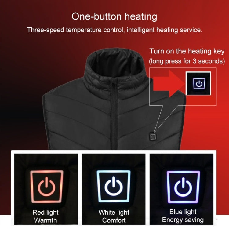 USB Heated Smart Constant Temperature Hooded Warm Coat for Men and Women (Color:Black Size:XXXXL) - Down Jackets by buy2fix | Online Shopping UK | buy2fix