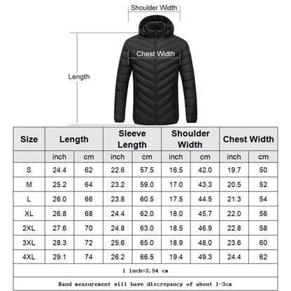 USB Heated Smart Constant Temperature Hooded Warm Coat for Men and Women (Color:Red Size:XXL) - Down Jackets by buy2fix | Online Shopping UK | buy2fix