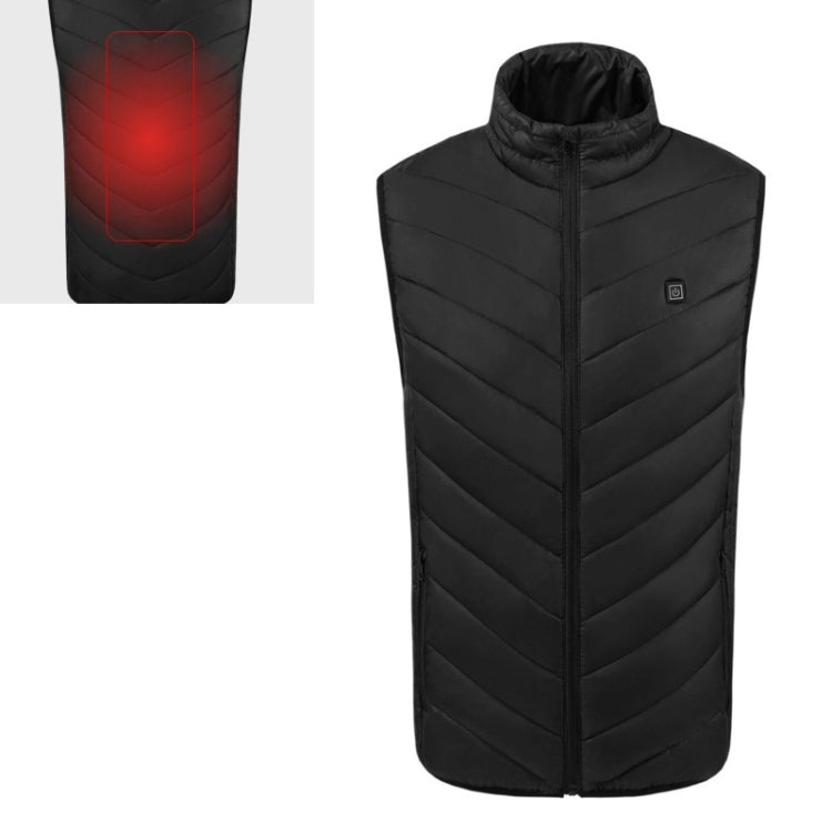 USB Security Smart Constant Temperature Fever Men Stand Collar Cotton Vest (Color:Black Size:L) - Down Jackets by buy2fix | Online Shopping UK | buy2fix