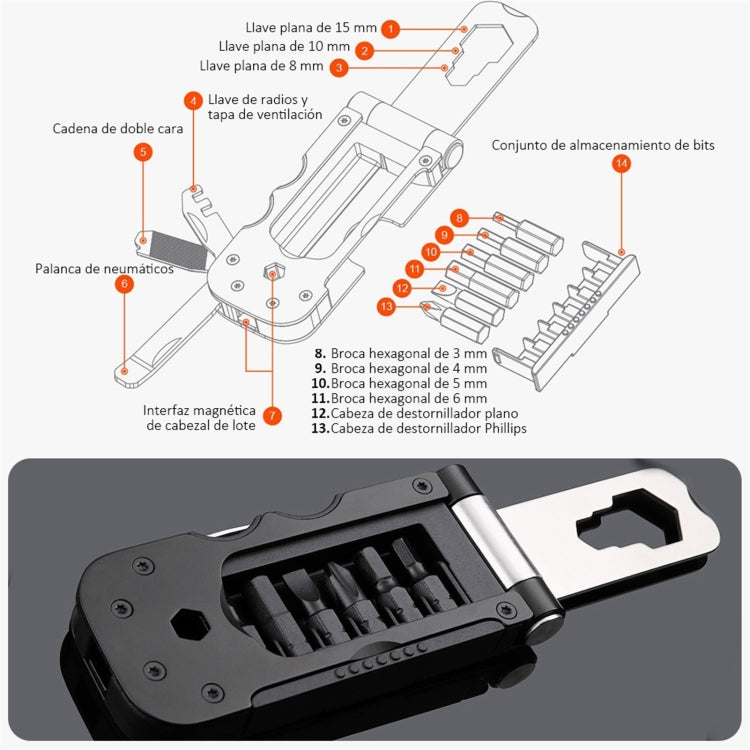 NexTool Multi-functional Bicycle Tool Mini Pocket Bike Toolbox Outdoor Wrench Repair Tool Magnetic Sleeve - Maintenance tools by NexTool | Online Shopping UK | buy2fix