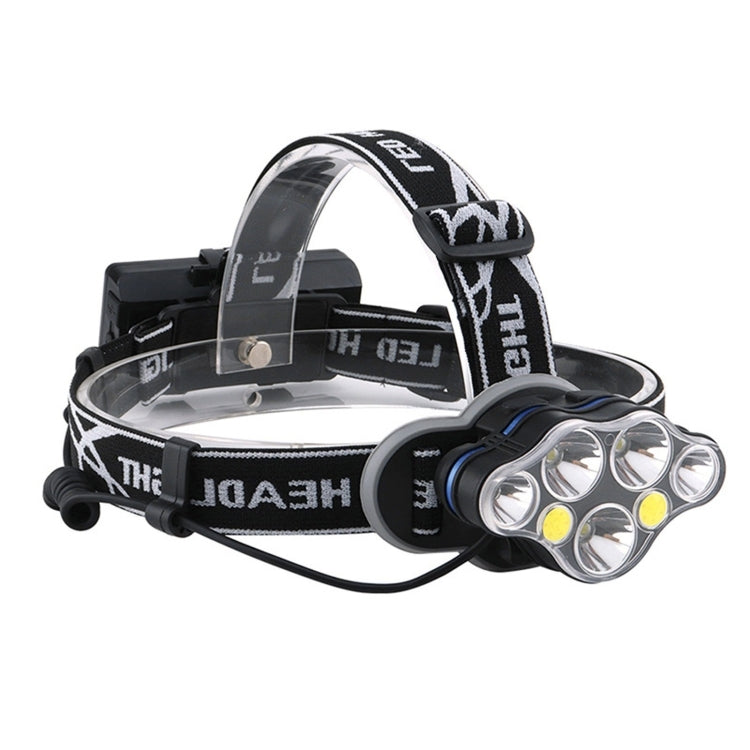 7 LEDs 7000K High-power Strong Light USB Rechargeable Outdoor Fishing Waterproof Headlight (Headlamp+USB Cable) - Headlamp by YWXLight | Online Shopping UK | buy2fix