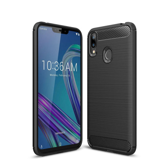 Brushed Texture Carbon Fiber Shockproof TPU Case for ASUS ZenFone Max (M2) (Black)