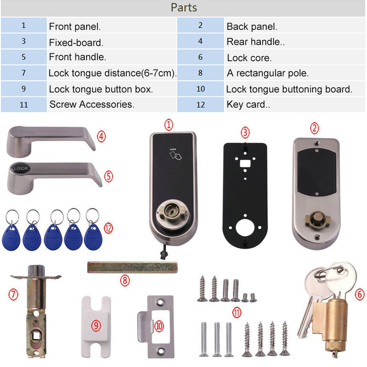 Password + Key + Sensor Card Zinc Alloy Red Bronze Electronic Door Lock Touch Screen Electronic Code Lock - Security by buy2fix | Online Shopping UK | buy2fix