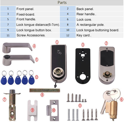 Password + Key + Sensor Card Zinc Alloy Red Bronze Electronic Door Lock Touch Screen Electronic Code Lock - Security by buy2fix | Online Shopping UK | buy2fix