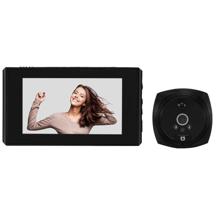 N7 4.5 inch Screen 1080P HD Night Vision Motion Detection Smart Cat Eye Video Doorbell (Black) by buy2fix