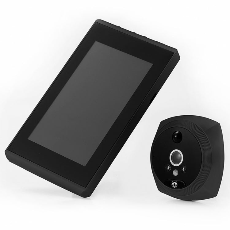 N7 4.5 inch Screen 1080P HD Night Vision Motion Detection Smart Cat Eye Video Doorbell (Black) by buy2fix