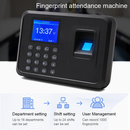F01 Fingerprint Time Attendance Machine with 2.4 inch TFT Screen, UK Plug - Security by buy2fix | Online Shopping UK | buy2fix