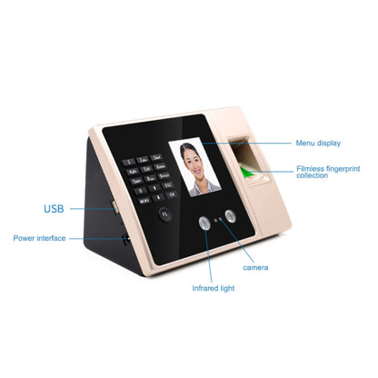 FA02 Face Recognition Fingerprint Time Attendance Machine - Security by buy2fix | Online Shopping UK | buy2fix