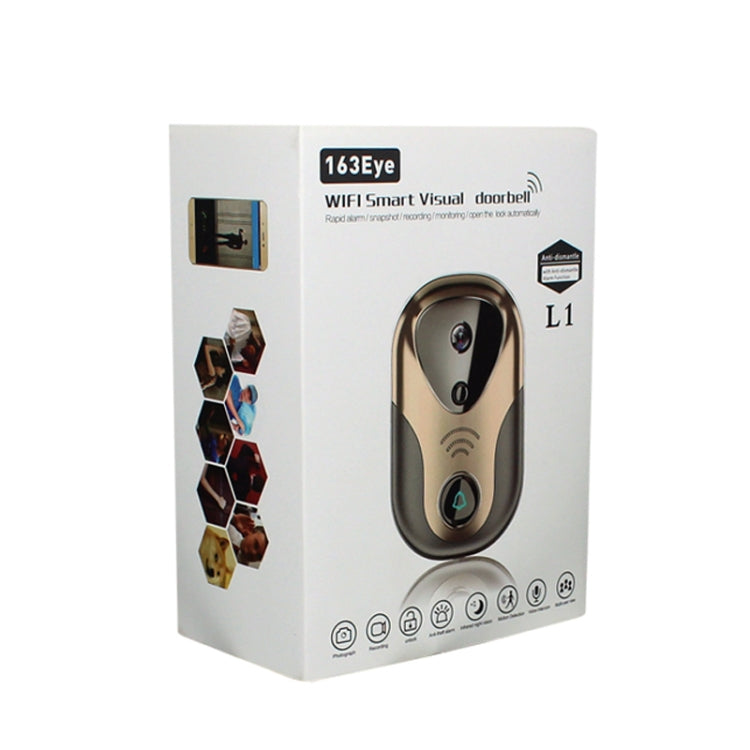 163Eye L1-NJ Smart Visual WIFI 1.3MP Network HD Intercom Doorbell , Support Micro SD Card  & Night Vision(Rose Gold) - Security by buy2fix | Online Shopping UK | buy2fix