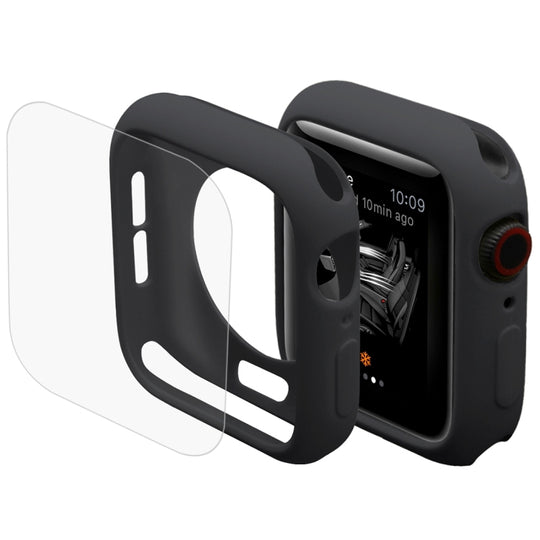 ENKAY Hat-Prince 2 in 1 TPU Semi-clad Protective Shell + 3D Full Screen PET Curved Heat Bending HD Screen Protector for Apple Watch Series 6 / 5 / 4 / SE3 / 2 / 1 40mm(Black)
