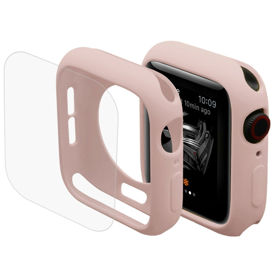 ENKAY Hat-Prince 2 in 1 TPU Semi-clad Protective Shell + 3D Full Screen PET Curved Heat Bending HD Screen Protector For Apple Watch Series 6 / 5 / 4 / Watch SE 44mm(Pink)