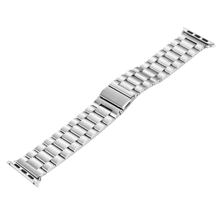 Fold Buckle 3 Beads Stainless Steel Watch Band For Apple Watch Ultra 49mm&Watch Ultra 2 49mm / Series 10 46mm / 9&8&7 45mm / SE 3&SE 2&6&SE&5&4 44mm / 3&2&1 42mm(Silver) by buy2fix