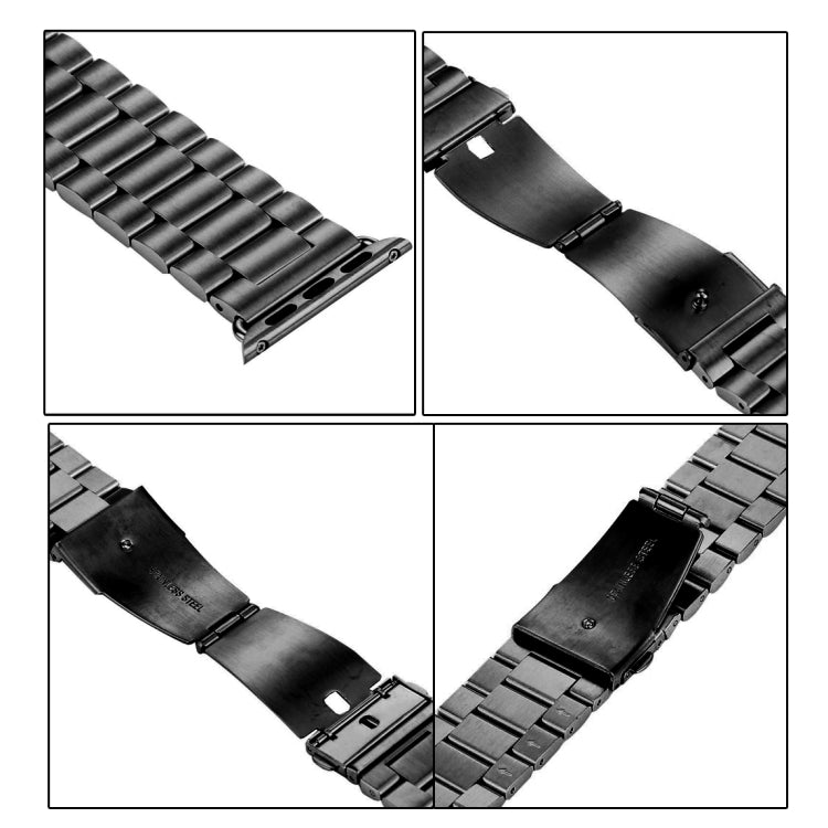Fold Buckle 3 Beads Stainless Steel Watch Band For Apple Watch Ultra 49mm&Watch Ultra 2 49mm / Series 10 46mm / 9&8&7 45mm / SE 3&SE 2&6&SE&5&4 44mm / 3&2&1 42mm(Starlight) by buy2fix