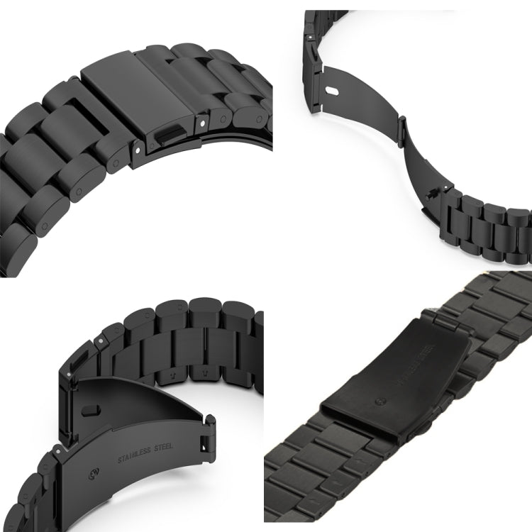 Fold Buckle 3 Beads Stainless Steel Watch Band For Apple Watch Ultra 49mm&Watch Ultra 2 49mm / Series 10 46mm / 9&8&7 45mm / SE 3&SE 2&6&SE&5&4 44mm / 3&2&1 42mm(Starlight) by buy2fix