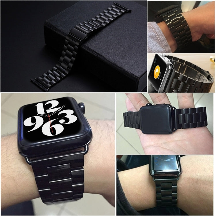 Fold Buckle 3 Beads Stainless Steel Watch Band For Apple Watch Ultra 49mm&Watch Ultra 2 49mm / Series 10 46mm / 9&8&7 45mm / SE 3&SE 2&6&SE&5&4 44mm / 3&2&1 42mm(Starlight) by buy2fix