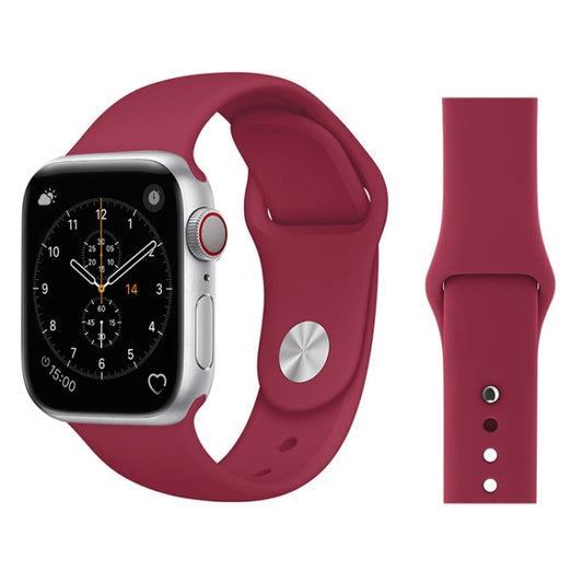 For Apple Watch Series 3 & 2 & 1 38mm Fashion Simple Style Silicone Wrist Watch Band (Red) by buy2fix