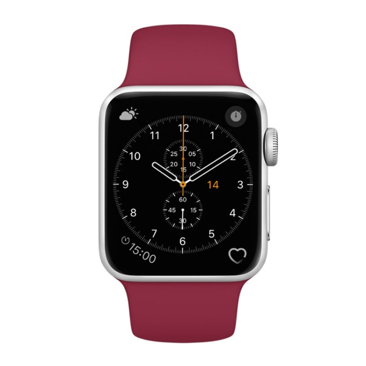 For Apple Watch Series 3 & 2 & 1 38mm Fashion Simple Style Silicone Wrist Watch Band (Red) by buy2fix