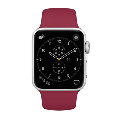 For Apple Watch Series 3 & 2 & 1 38mm Fashion Simple Style Silicone Wrist Watch Band (Red) by buy2fix