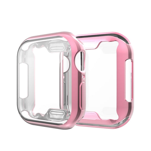 Full Coverage Plating TPU Case For Apple Watch Series 6 / 5 / 4 / Watch SE 44mm(Pink) by buy2fix