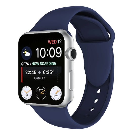 Double Rivets Silicone Watch Band for Apple Watch Series 3 & 2 & 1 38mm(Dark Blue) by buy2fix