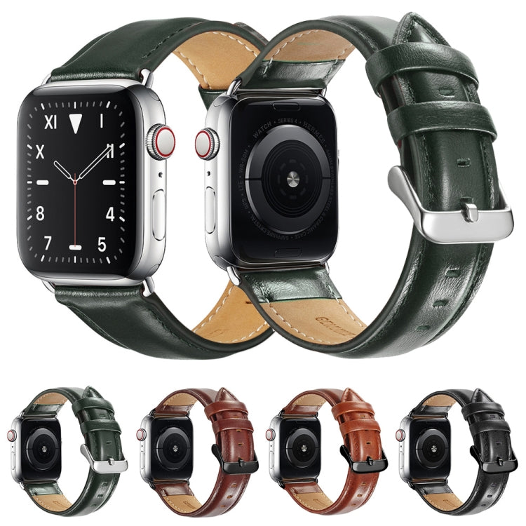 Black Buckle Leather Watch Band For Apple Watch Ultra 49mm&Watch Ultra 2 49mm / Series 10 46mm / 9&8&7 45mm / SE 3&SE 2&6&SE&5&4 44mm / 3&2&1 42mm(Black) by buy2fix
