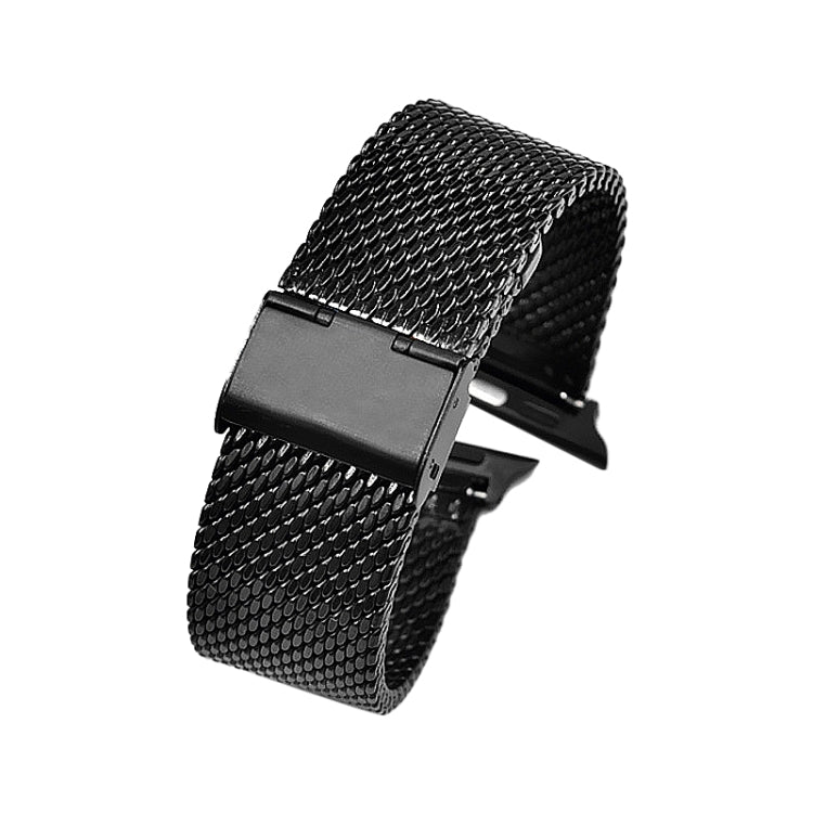 304 Stainless Steel Milanese Watch Band with Connector For Apple Watch Series 10 42mm / 9&8&7 41mm / SE 3&SE 2&6&SE&5&4 40mm / 3&2&1 38mm(Black) by buy2fix
