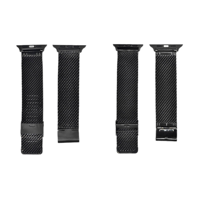 304 Stainless Steel Milanese Watch Band with Connector For Apple Watch Series 10 42mm / 9&8&7 41mm / SE 3&SE 2&6&SE&5&4 40mm / 3&2&1 38mm(Black) by buy2fix