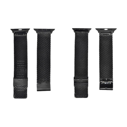 304 Stainless Steel Milanese Watch Band with Connector For Apple Watch Series 10 42mm / 9&8&7 41mm / SE 3&SE 2&6&SE&5&4 40mm / 3&2&1 38mm(Black) by buy2fix