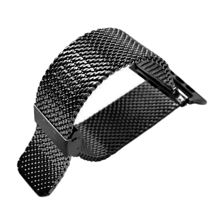 304 Stainless Steel Milanese Watch Band with Connector For Apple Watch Series 10 42mm / 9&8&7 41mm / SE 3&SE 2&6&SE&5&4 40mm / 3&2&1 38mm(Black) by buy2fix