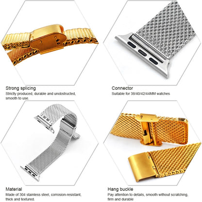304 Stainless Steel Milanese Watch Band with Connector For Apple Watch Series 10 42mm / 9&8&7 41mm / SE 3&SE 2&6&SE&5&4 40mm / 3&2&1 38mm(Black) by buy2fix