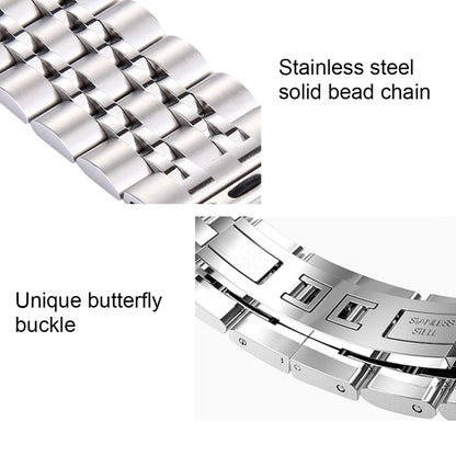Hidden Butterfly Buckle 7 Beads Stainless Steel Watch Band For Apple Watch 42mm(Silver Rose Gold) by buy2fix